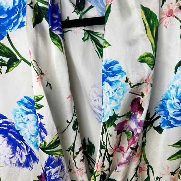 J. Dosi LA Celebrity Fashion Designer Silk‎ Floral Long Sleeve Blouse Top Size 1 - Picture 3 of 9